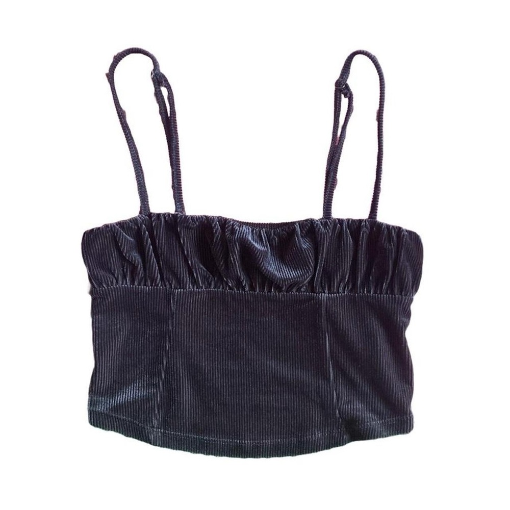Blue Velvet Crop Top